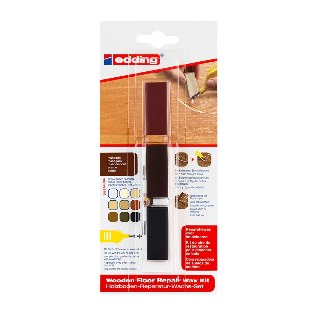 Kit Edding 8902, ceara pentru reparatii pardoseala, mahon, blister Kit Edding 8902, ceara pentru reparatii pardoseala, mahon, blister